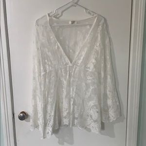 White long sleeve top